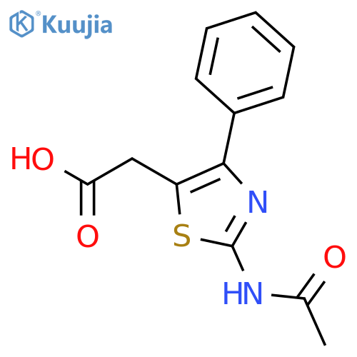 5-Thiazoleacetic acid, 2-(acetylamino)-4-phenyl- structure