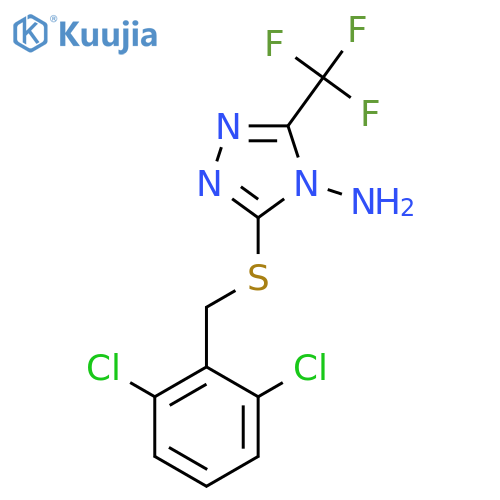 3-[(2,6-Dichlorophenyl)methylsulfanyl]-5-(trifluoromethyl)-1,2,4-triazol-4-amine structure