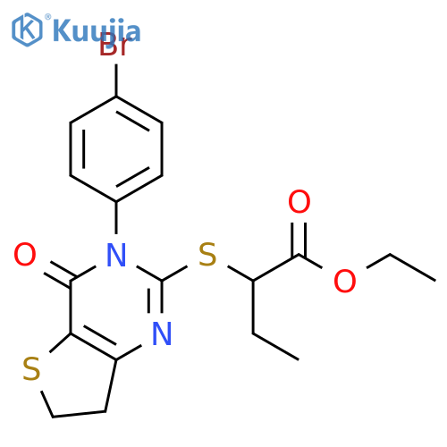 ethyl 2-{[3-(4-bromophenyl)-4-oxo-3H,4H,6H,7H-thieno[3,2-d]pyrimidin-2-yl]sulfanyl}butanoate structure