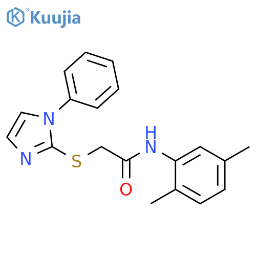 N-(2,5-dimethylphenyl)-2-(1-phenyl-1H-imidazol-2-yl)sulfanylacetamide structure
