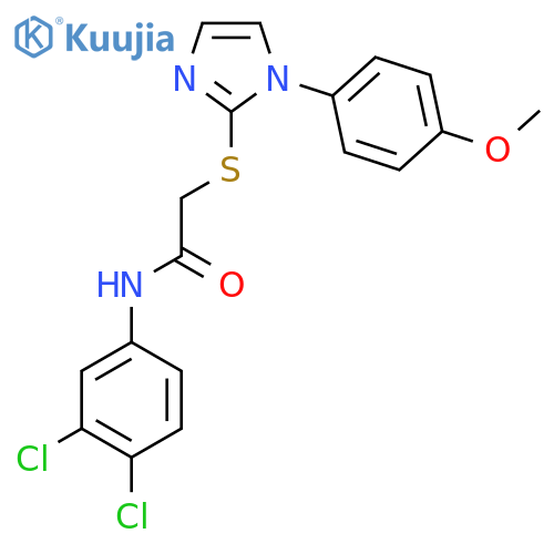 N-(3,4-dichlorophenyl)-2-{1-(4-methoxyphenyl)-1H-imidazol-2-ylsulfanyl}acetamide structure