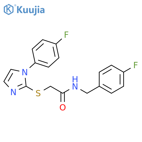 2-{1-(4-fluorophenyl)-1H-imidazol-2-ylsulfanyl}-N-(4-fluorophenyl)methylacetamide structure