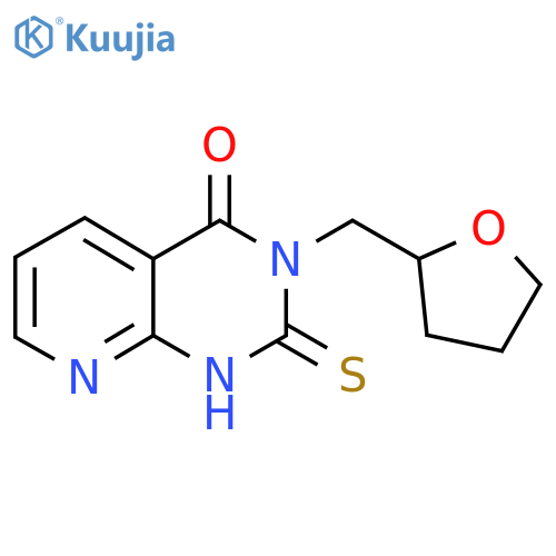 3-(oxolan-2-yl)methyl-2-sulfanylidene-1H,2H,3H,4H-pyrido2,3-dpyrimidin-4-one structure