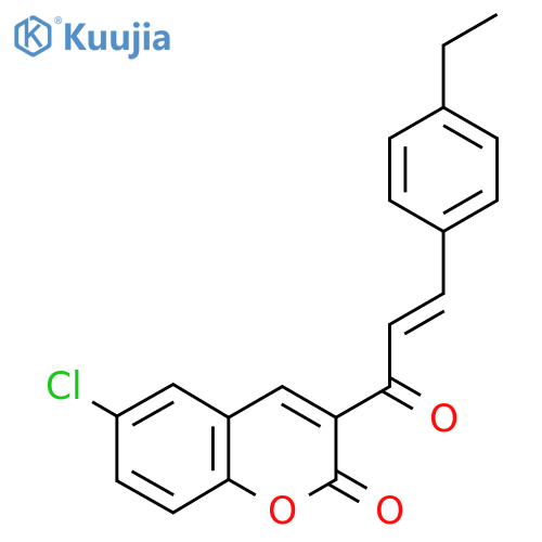 6-chloro-3-[(2E)-3-(4-ethylphenyl)prop-2-enoyl]-2H-chromen-2-one structure