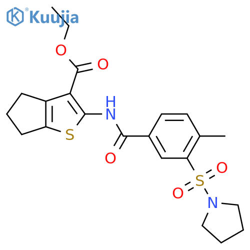 ethyl 2-4-methyl-3-(pyrrolidine-1-sulfonyl)benzamido-4H,5H,6H-cyclopentabthiophene-3-carboxylate structure