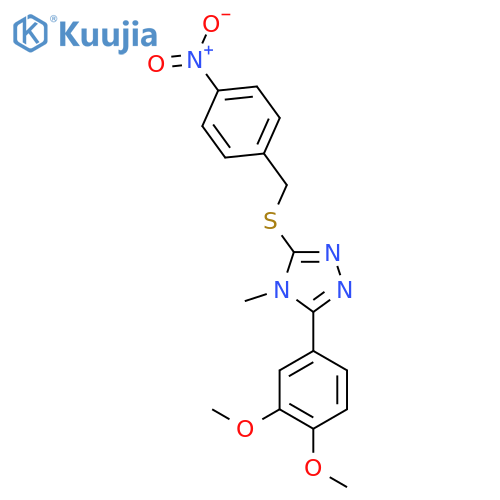 3-(3,4-dimethoxyphenyl)-4-methyl-5-{(4-nitrophenyl)methylsulfanyl}-4H-1,2,4-triazole structure