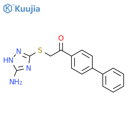 2-(5-amino-1H-1,2,4-triazol-3-yl)sulfanyl-1-{1,1'-biphenyl-4-yl}ethan-1-one structure