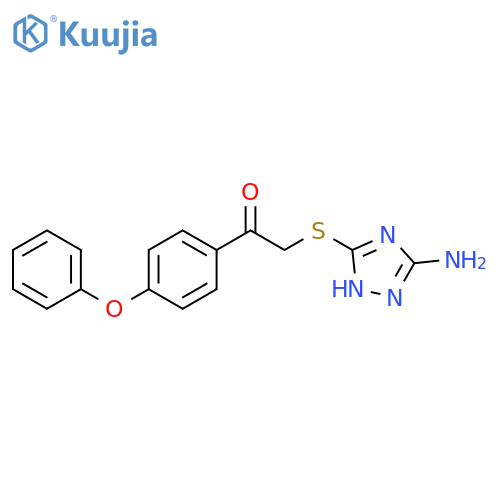 2-[(5-amino-1H-1,2,4-triazol-3-yl)sulfanyl]-1-(4-phenoxyphenyl)ethan-1-one structure