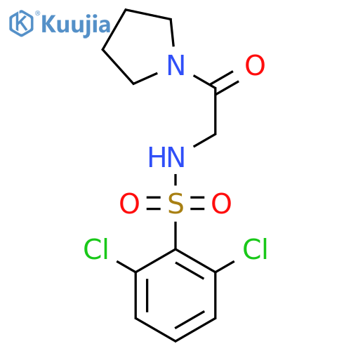 2,6-dichloro-N-2-oxo-2-(pyrrolidin-1-yl)ethylbenzene-1-sulfonamide structure