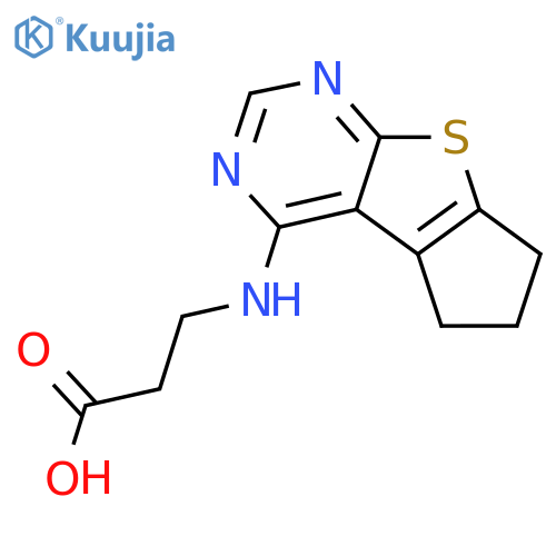 3-(2,3-Dihydro-1H-8-thia-5,7-diaza-cyclopenta[a]inden-4-ylamino)-propionic acid structure