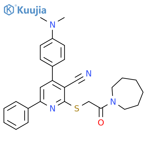 2-{2-(azepan-1-yl)-2-oxoethylsulfanyl}-4-4-(dimethylamino)phenyl-6-phenylpyridine-3-carbonitrile structure