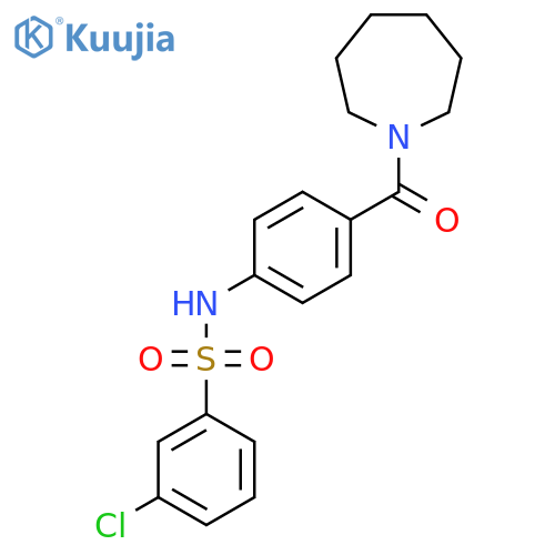 N-[4-(azepane-1-carbonyl)phenyl]-3-chlorobenzene-1-sulfonamide structure