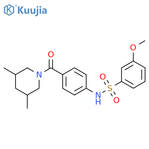 N-4-(3,5-dimethylpiperidine-1-carbonyl)phenyl-3-methoxybenzene-1-sulfonamide structure