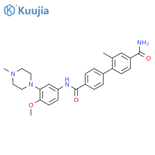 N4'-[4-methoxy-3-(4-methyl-1-piperazinyl)phenyl]-2-methyl-4,4'-biphenyldicarboxamide structure