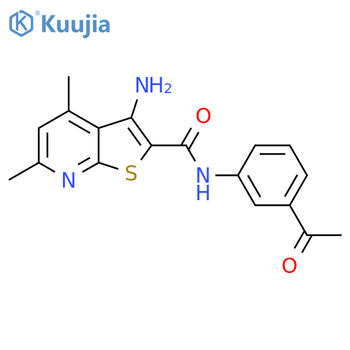 N-(3-Acetylphenyl)-3-amino-4,6-dimethylthieno[2,3-b]pyridine-2-carboxamide structure
