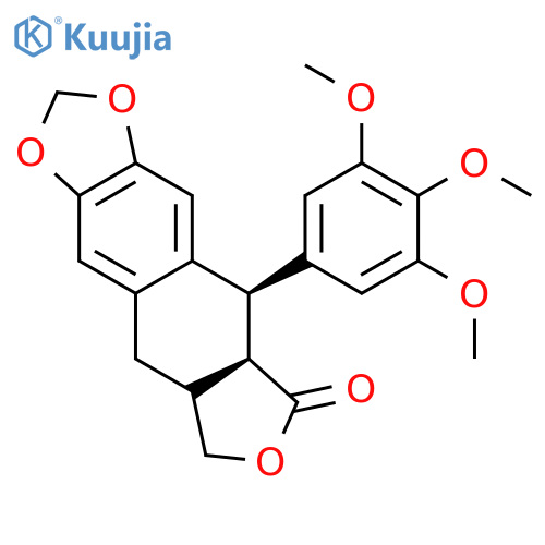 Furo[3',4':6,7]naphtho[2,3-d]-1,3-dioxol-6(5aH)-one,5,8,8a,9-tetrahydro-5-(3,4,5-trimethoxyphenyl)- (9CI) structure