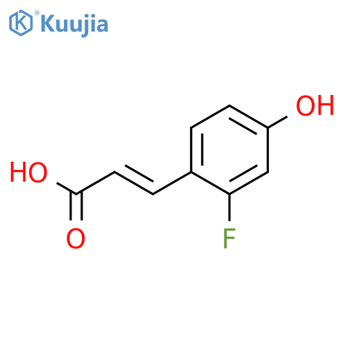(2E)-3-(2-fluoro-4-hydroxyphenyl)prop-2-enoic acid structure