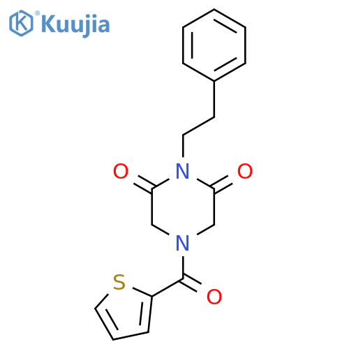 1-(2-Phenylethyl)-4-(2-thienylcarbonyl)-2,6-piperazinedione structure