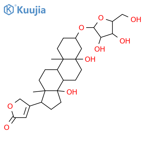 Card-20(22)-enolide,5,14-dihydroxy-19-oxo-3-(D-ribofuranosyloxy)-, (3b,5b)- (9CI) structure
