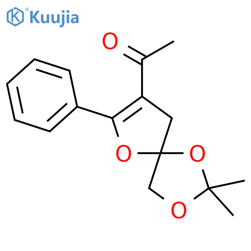 Ethanone, 1-(2,2-dimethyl-7-phenyl-1,3,6-trioxaspiro[4.4]non-7-en-8-yl)- structure