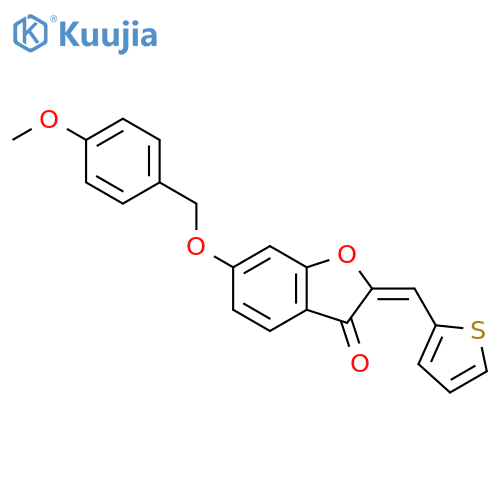 6-[(4-methoxybenzyl)oxy]-2-(thiophen-2-ylmethylidene)-1-benzofuran-3(2H)-one structure