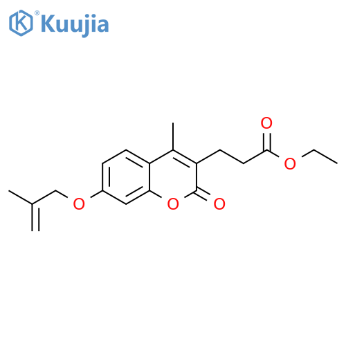 ethyl 3-[4-methyl-7-(2-methylprop-2-enoxy)-2-oxochromen-3-yl]propanoate structure