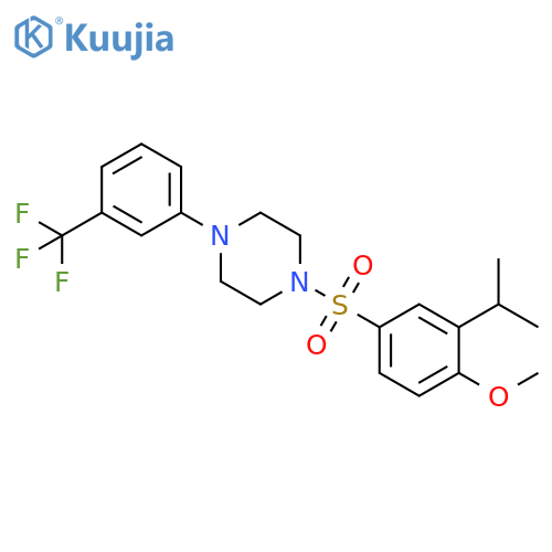 1-4-methoxy-3-(propan-2-yl)benzenesulfonyl-4-3-(trifluoromethyl)phenylpiperazine structure