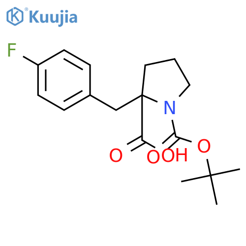 (S)-1-(tert-Butoxycarbonyl)-2-(4-fluorobenzyl)pyrrolidine-2-carboxylic acid structure