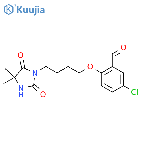 5-Chloro-2-[4-(4,4-dimethyl-2,5-dioxoimidazolidin-1-yl)butoxy]benzaldehyde structure