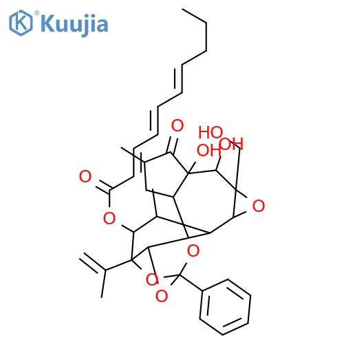 5,5a-dihydroxy-4a-(hydroxymethyl)-7,9-dimethyl-10a-(1-methylethenyl)-6-oxo-2-phenyldodecahydro-3bH-2,8b-epoxyoxireno[6,7]azuleno[5,4-e][1,3]benzodioxol-10-yl (2E,4E,6E)-deca-2,4,6-trienoate structure