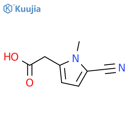 2-(5-cyano-1-methyl-1H-pyrrol-2-yl)acetic acid structure