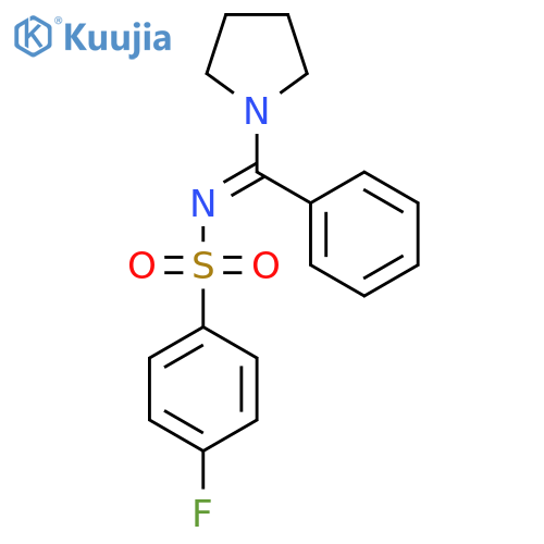 4-fluoro-N-(1E)-phenyl(pyrrolidin-1-yl)methylidenebenzene-1-sulfonamide structure