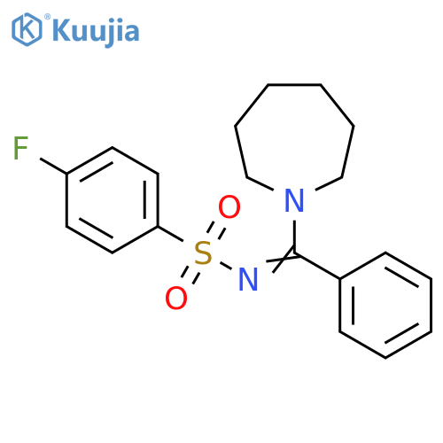 N-(1E)-(azepan-1-yl)(phenyl)methylidene-4-fluorobenzene-1-sulfonamide structure