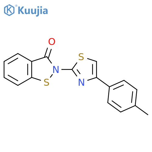 2-4-(4-methylphenyl)-1,3-thiazol-2-yl-2,3-dihydro-1,2-benzothiazol-3-one structure