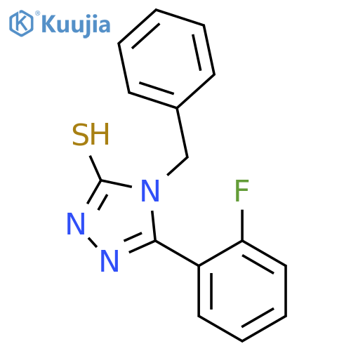 4-benzyl-5-(2-fluorophenyl)-4H-1,2,4-triazole-3-thiol structure