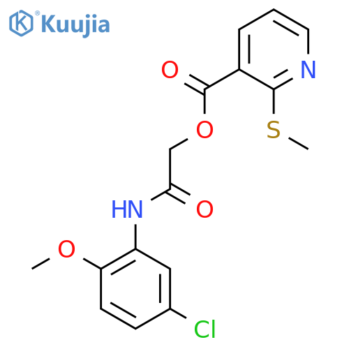 2-((5-Chloro-2-methoxyphenyl)amino)-2-oxoethyl 2-(methylthio)nicotinate structure