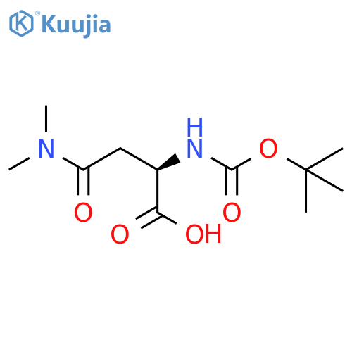 (R)-2-((tert-Butoxycarbonyl)amino)-4-(dimethylamino)-4-oxobutanoic acid structure