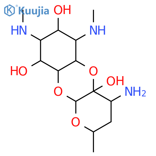 2H-Pyrano[2,3-b][1,4]benzodioxin-4a,7,9(10aH)-triol,4-aminooctahydro-2-methyl-6,8-bis(methylamino)-,(2R,4S,4aS,5aR,6S,7S,8R,9S,9aR,10aS)- (9CI) structure