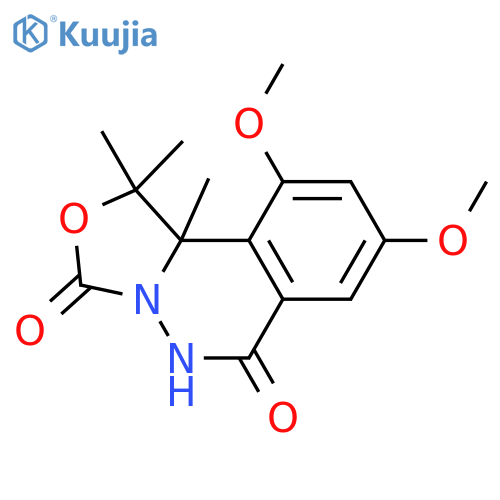 3H-Oxazolo[4,3-a]phthalazine-3,6(5H)-dione, 1,10b-dihydro-8,10-dimethoxy-1,1,10b-trimethyl- structure