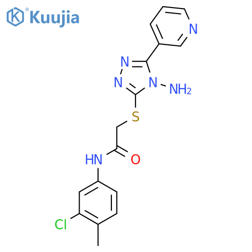 2-{[4-amino-5-(pyridin-3-yl)-4H-1,2,4-triazol-3-yl]sulfanyl}-N-(3-chloro-4-methylphenyl)acetamide structure