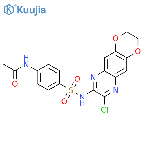 N-[4-({8-chloro-2H,3H-[1,4]dioxino[2,3-g]quinoxalin-7-yl}sulfamoyl)phenyl]acetamide structure