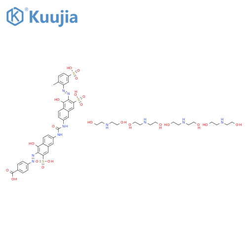 p-[[1-hydroxy-6-[[[[5-hydroxy-7-sulpho-6-[(4-sulpho-o-tolyl)azo]-2-naphthyl]amino]carbonyl]amino]-3-sulpho-2-naphthyl]azo]benzoic acid, compound with 2,2'-iminodiethanol (1:4) structure