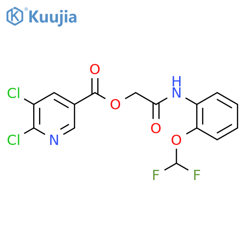 {[2-(Difluoromethoxy)phenyl]carbamoyl}methyl 5,6-dichloropyridine-3-carboxylate structure