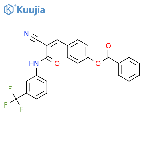[4-[(Z)-2-cyano-3-oxo-3-[3-(trifluoromethyl)anilino]prop-1-enyl]phenyl] benzoate structure