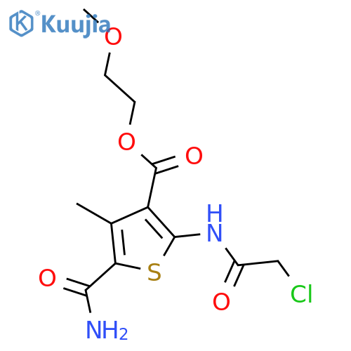 2-methoxyethyl 5-carbamoyl-2-(2-chloroacetamido)-4-methylthiophene-3-carboxylate structure