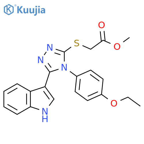 methyl 2-{4-(4-ethoxyphenyl)-5-(1H-indol-3-yl)-4H-1,2,4-triazol-3-ylsulfanyl}acetate structure