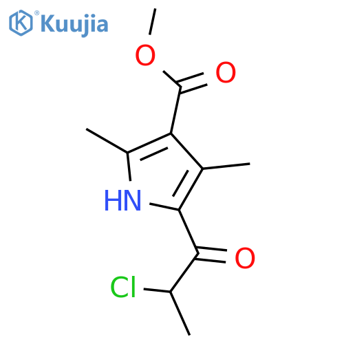 methyl 5-(2-chloropropanoyl)-2,4-dimethyl-1H-pyrrole-3-carboxylate structure