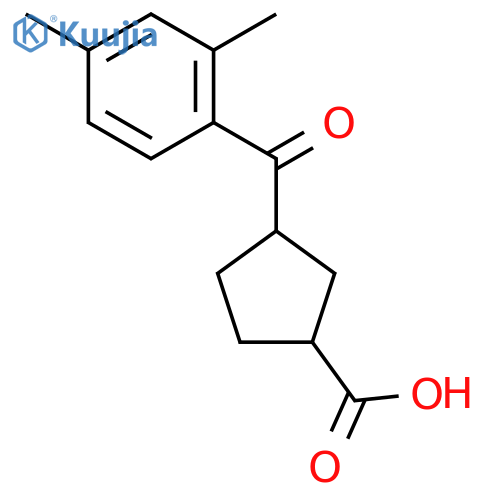 cis-3-(2,4-Dimethylbenzoyl)cyclopentane-1-carboxylic acid structure