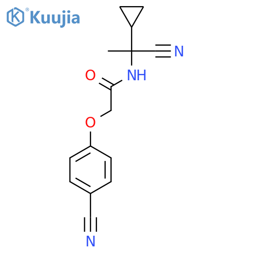 N-(1-cyano-1-cyclopropylethyl)-2-(4-cyanophenoxy)acetamide structure