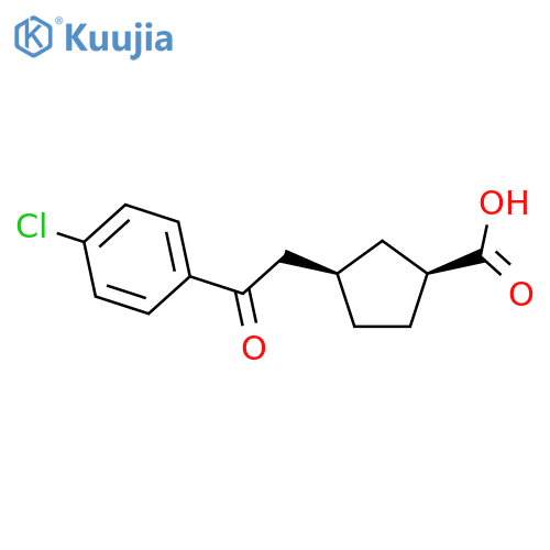cis-3-2-(4-Chlorophenyl)-2-oxoethyl-cyclopentane-1-carboxylic acid structure